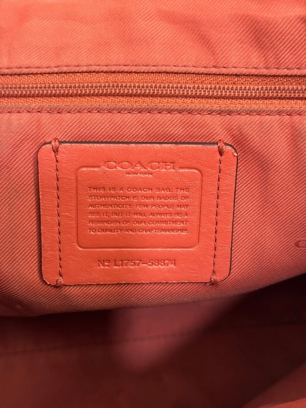 Coach Orange Red Pebbled Leather Prairie Satchel Crossbody Bag with Dust Bag - Picture 6 of 14